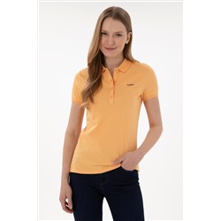 Kadın Turuncu Basic Polo Yaka Tişört