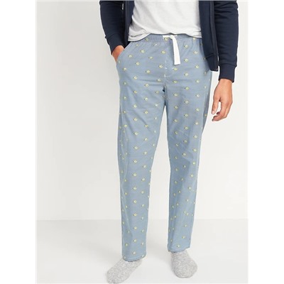 Printed Poplin Pajama Pants for Men