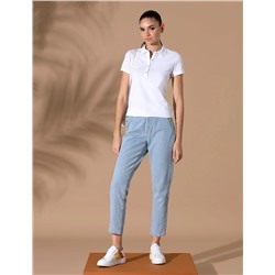 Beyaz Slim Fit Polo Yaka Basic Tişört