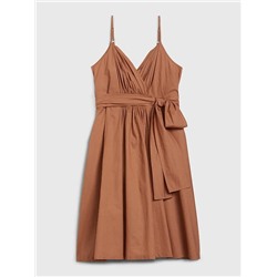 Pleated Wrap Cami Dress