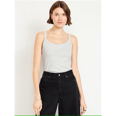 90s Ribbed Lace-Trim Tank