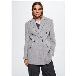 Abrigo lana cruzado -  Mujer | MANGO OUTLET Melilla