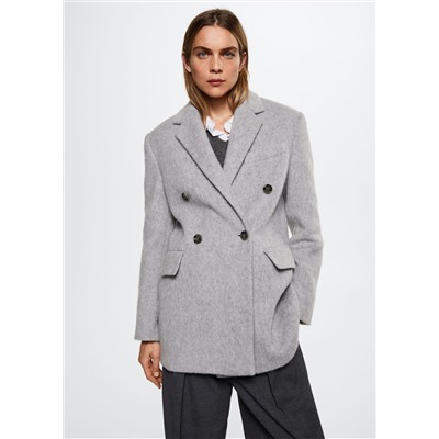 Abrigo lana cruzado -  Mujer | MANGO OUTLET Melilla