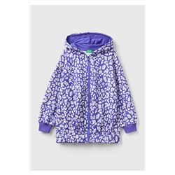 United Colors of BenettonKız Çocuk Mor Leopar Desenli Sweatshirt