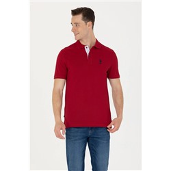 Erkek Bordo Polo Yaka Basic T-Shirt