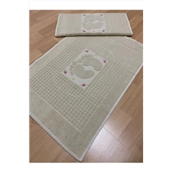 AYHANHOME, %100 Pamuk Ayak Havlusu 2'li 50x70 Cm Ayak Çizgili Paspas