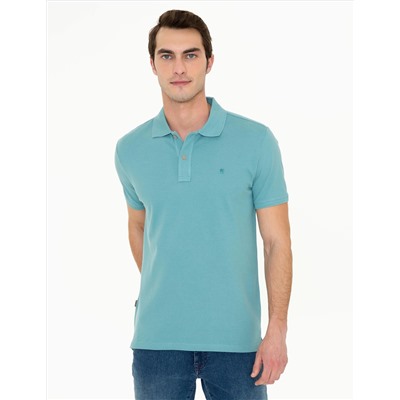 Çağla Yeşili Slim Fit Polo Yaka Basic Tişört