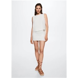 Minifalda algodón lino -  Mujer | MANGO OUTLET Melilla