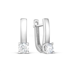 Серьги из серебра с фианитами родированные 925 пробы 121-10-23р