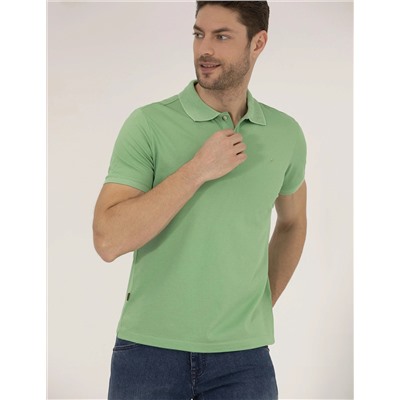Açık Yeşil Slim Fit Polo Yaka Merserize Tişört