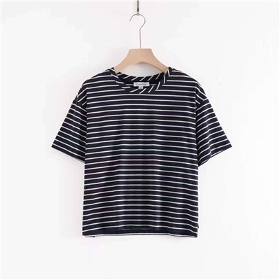 Женская укороченная футболка в полоску Calvin Klei*n 👕  Экспорт