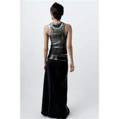 RIBBED METALLIC T-SHIRT