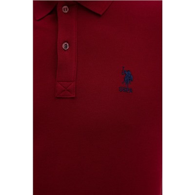 Erkek Plum Polo Yaka Basic T-Shirt