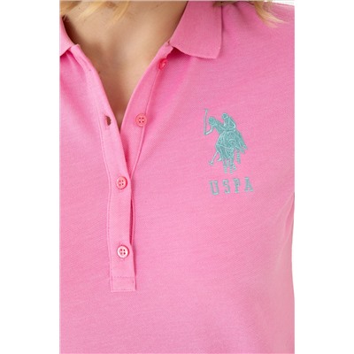 Kadın Pembe Basic Polo Yaka Tişört