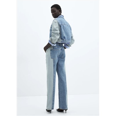 Jeans rectos bicolor