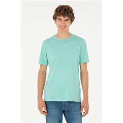 Erkek Regular Fit Bisiklet Yaka Mint Basic Tişört