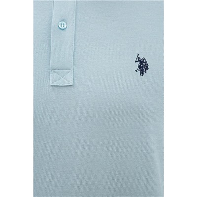 Erkek Açık İndigo Basic Polo Yaka Tişört