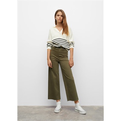 Jeans culotte tiro alto