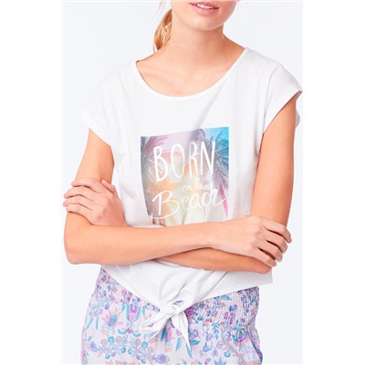 Top anudado Coralie Crudo