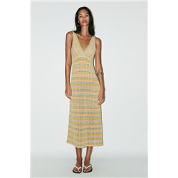 LONG CROCHET KNIT DRESS