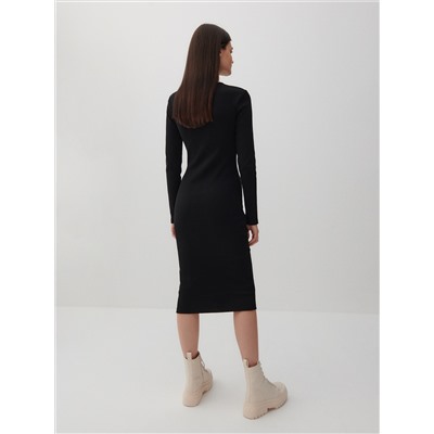 Kleid aus Rippstrick mit hohem Baumwollanteil