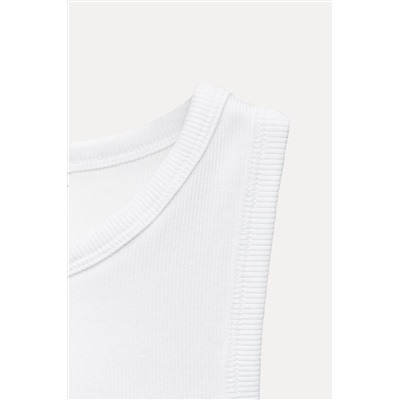 RIBBED CROPPED HALTER TOP