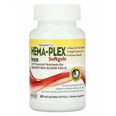 Капсулы NaturesPlus Hema-Plex Iron, 60 шт