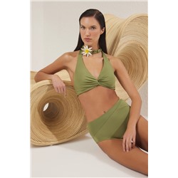Trendyolmilla Yeşil Üçgen Boyundan Bağlamalı Bikini Üstü TBESS25BU00050