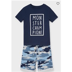 Set - Kurzarmshirt und Sweatshorts