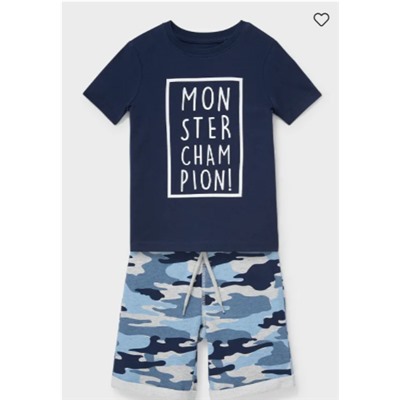 Set - Kurzarmshirt und Sweatshorts