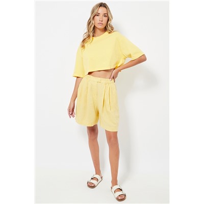 Camiseta cropped - Amarillo