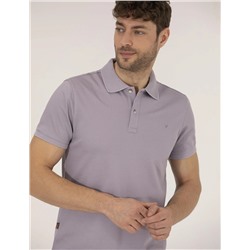 Lila Slim Fit Polo Yaka Merserize Tişört