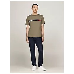 Tommy Ribbed Inset Logo T-Shirt