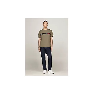 Tommy Ribbed Inset Logo T-Shirt