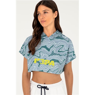 Kadın Koyu Yeşil Kapüşonlu Sweatshirt
