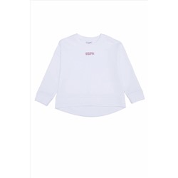 Çocuk Beyaz Basic Bisiklet Yaka Sweatshirt