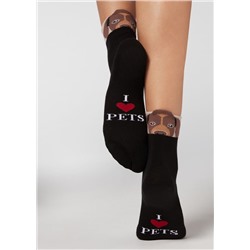 Kurze Socken mit Tiermuster