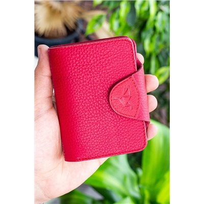 Garbalia, Hakiki Deri Ek Kartlıklı Kırmızı Unisex Cüzdan