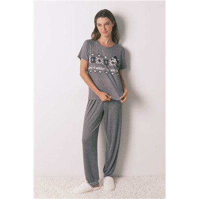 Pijama largo manga corta Mickey