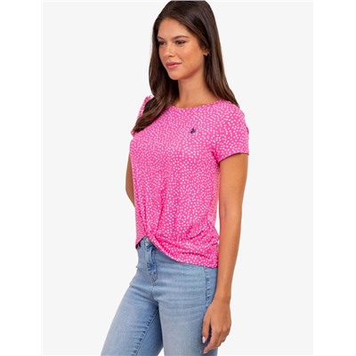 TWIST FRONT CREW NECK T-SHIRT