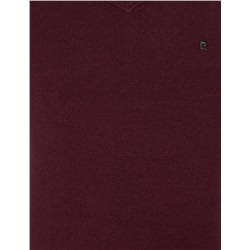 Bordo Slim Fit V Yaka Basic Triko Kazak