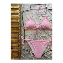 XORVİO, Kadın Esnek Likralı Şık Ipli Toz Pembe Bikini Takımı Yeni Sezon