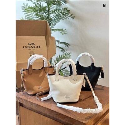 Сумка Coac*h Hanna 👔  Реплика  Материал: коровья кожа, холст  Размер: 17,5/19,5/13