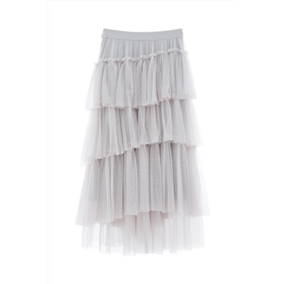 Falda avolantada Gris
