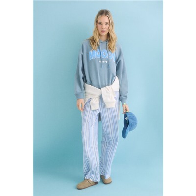Sudadera capucha felpa algodón gris