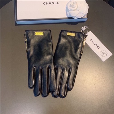 Женские утепленные кожаные перчатки  Chane*l