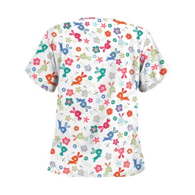 UA Springtime Hop White Scrub Top