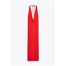 DRAPED HALTER MAXI DRESS