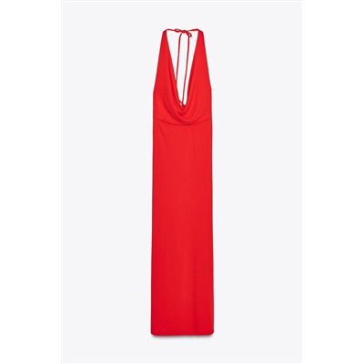 DRAPED HALTER MAXI DRESS