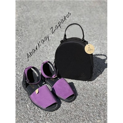 AB.Zapatos · 966 · LAVANDA+AB.Z · Pelle · mochila Serraje (610 ) negro